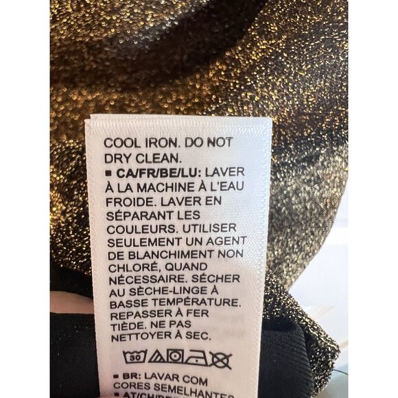 TEREA By Andrea Pitter Emiliana Gold One Shoulder Metallic Ruched Top Large NWT - Picture 13 of 13